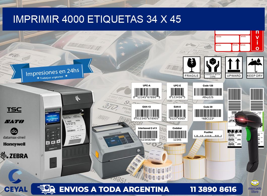 IMPRIMIR 4000 ETIQUETAS 34 x 45