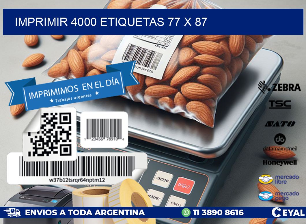 IMPRIMIR 4000 ETIQUETAS 77 x 87