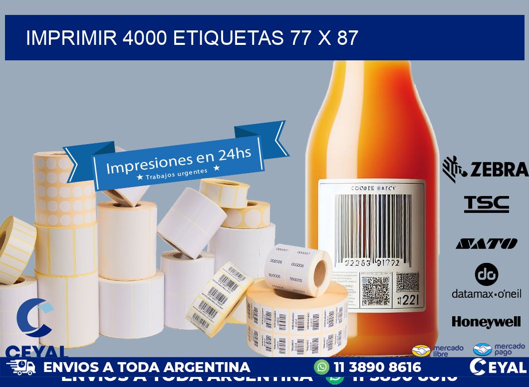 IMPRIMIR 4000 ETIQUETAS 77 x 87