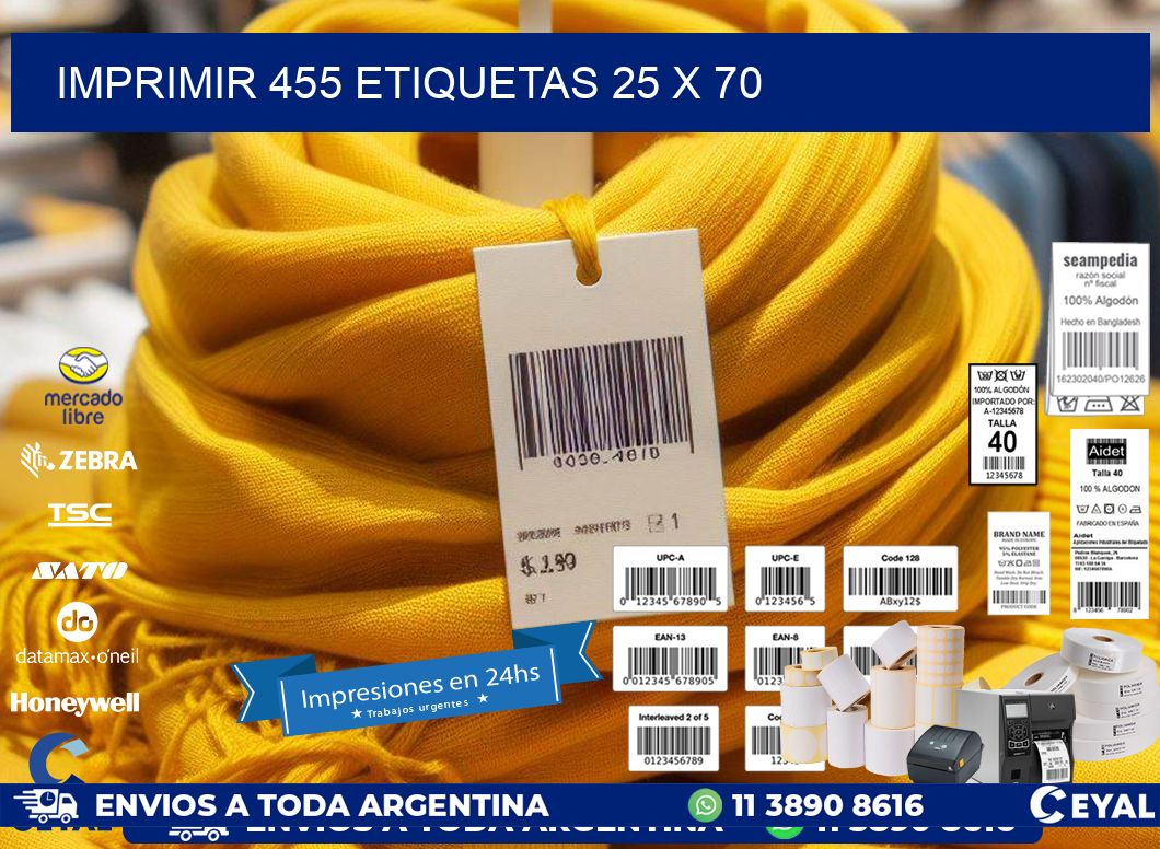 IMPRIMIR 455 ETIQUETAS 25 x 70