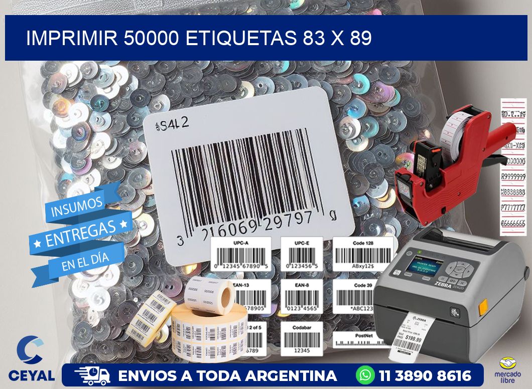 IMPRIMIR 50000 ETIQUETAS 83 x 89