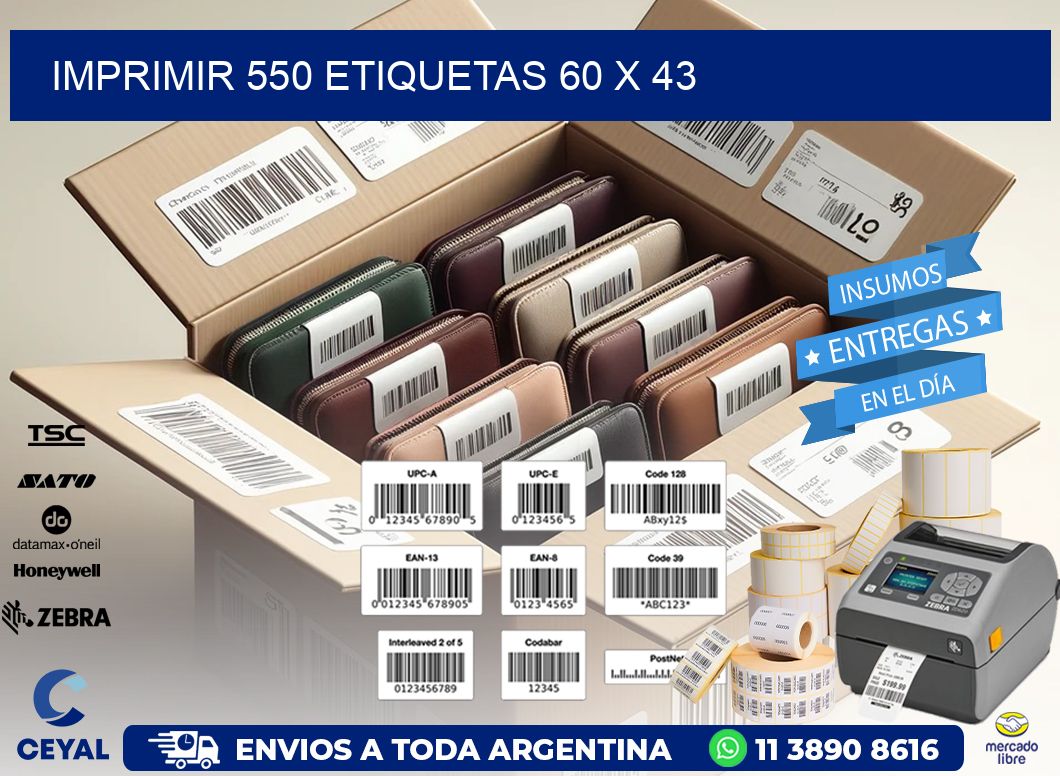 IMPRIMIR 550 ETIQUETAS 60 x 43