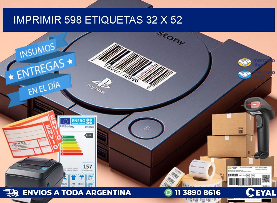 IMPRIMIR 598 ETIQUETAS 32 x 52