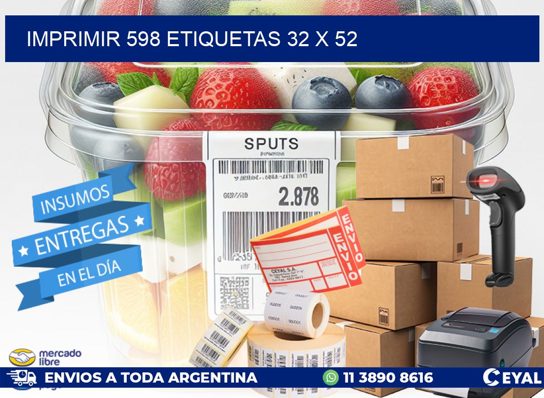 IMPRIMIR 598 ETIQUETAS 32 x 52