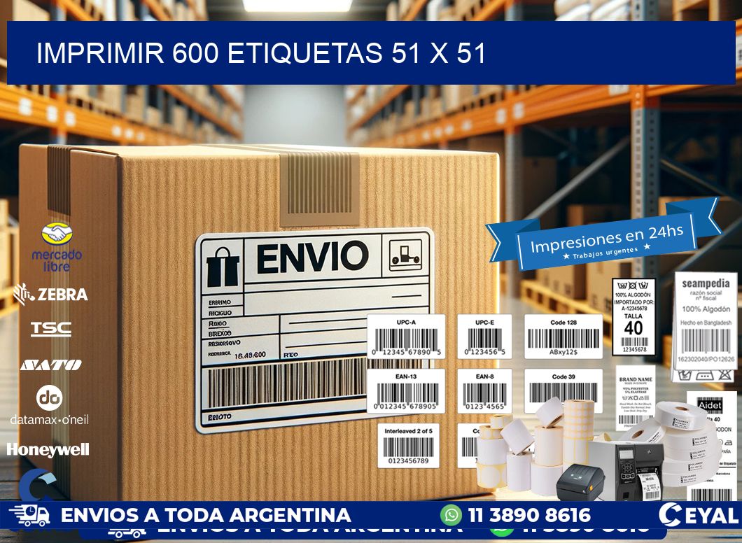 IMPRIMIR 600 ETIQUETAS 51 x 51