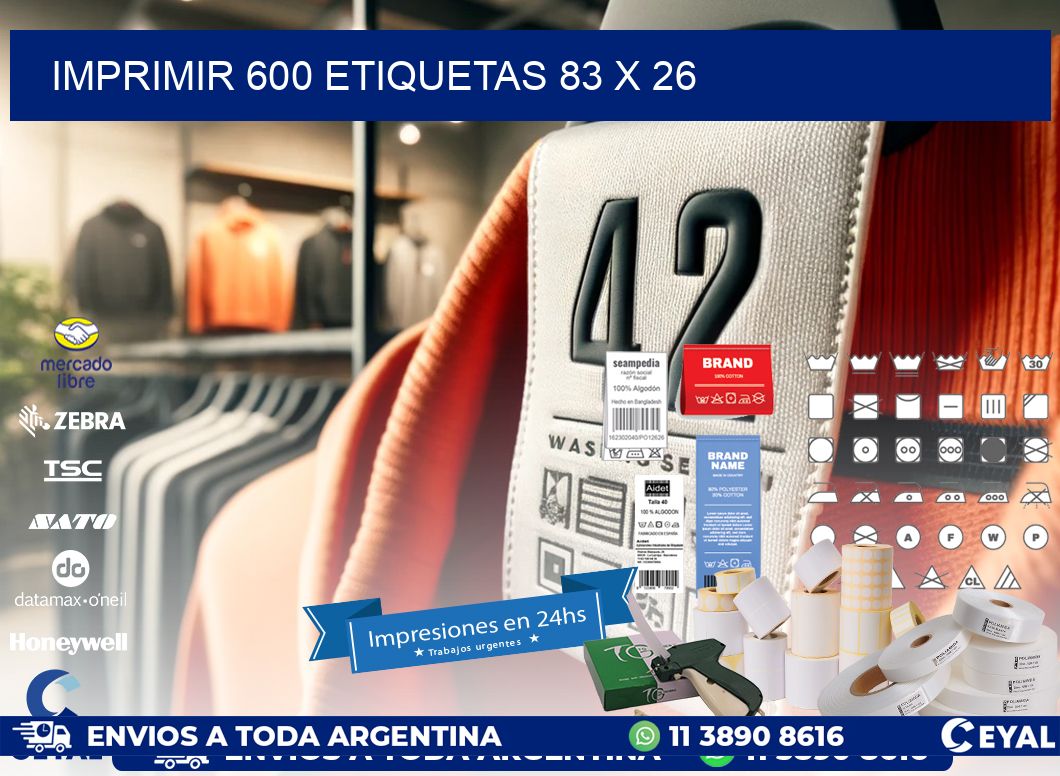 IMPRIMIR 600 ETIQUETAS 83 x 26