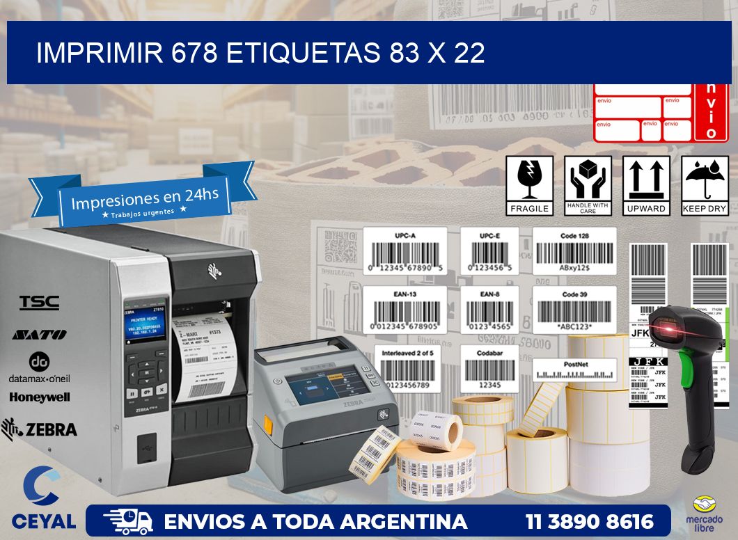 IMPRIMIR 678 ETIQUETAS 83 x 22