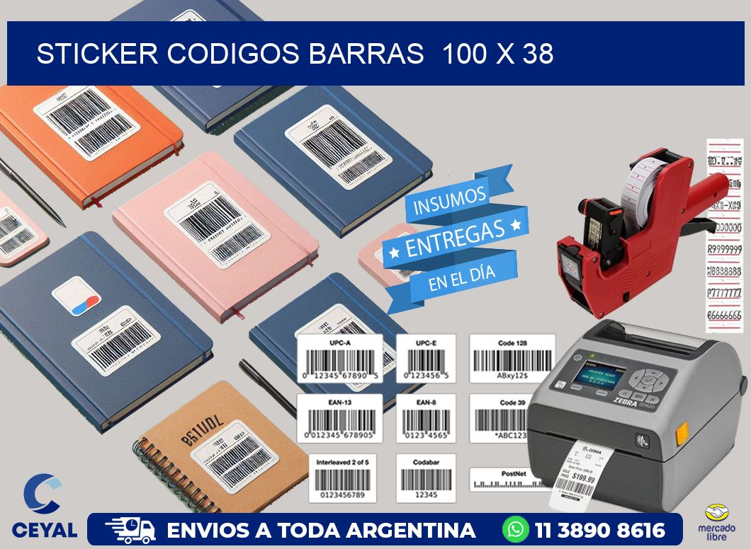 STICKER CODIGOS BARRAS  100 x 38