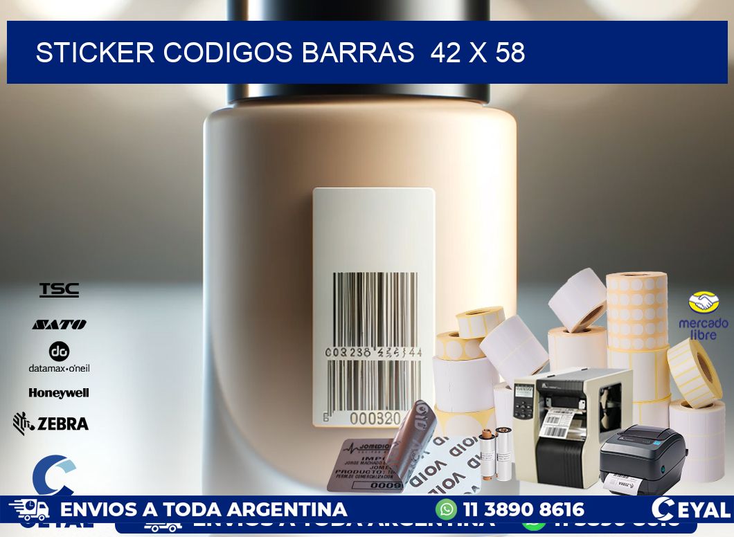 STICKER CODIGOS BARRAS  42 x 58