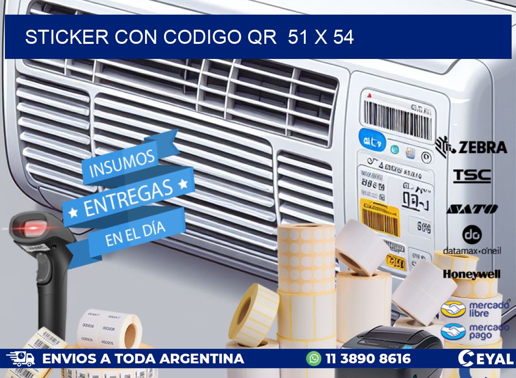 STICKER CON CODIGO QR  51 x 54