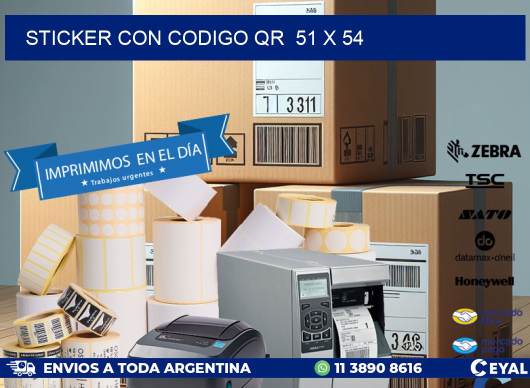 STICKER CON CODIGO QR  51 x 54