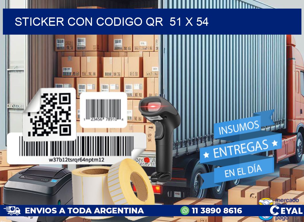 STICKER CON CODIGO QR  51 x 54