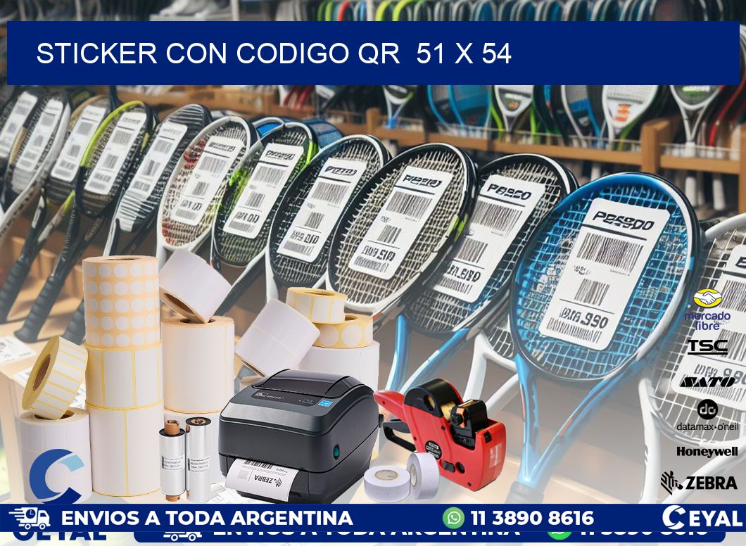 STICKER CON CODIGO QR  51 x 54