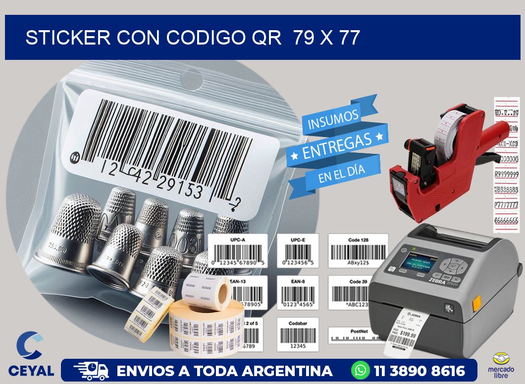 STICKER CON CODIGO QR  79 x 77