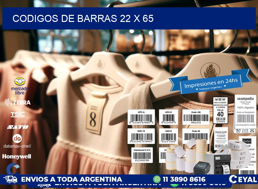 codigos de barras 22 x 65