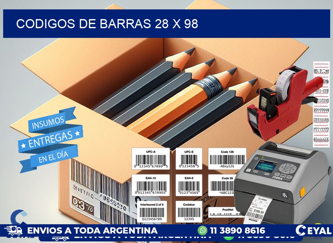 codigos de barras 28 x 98