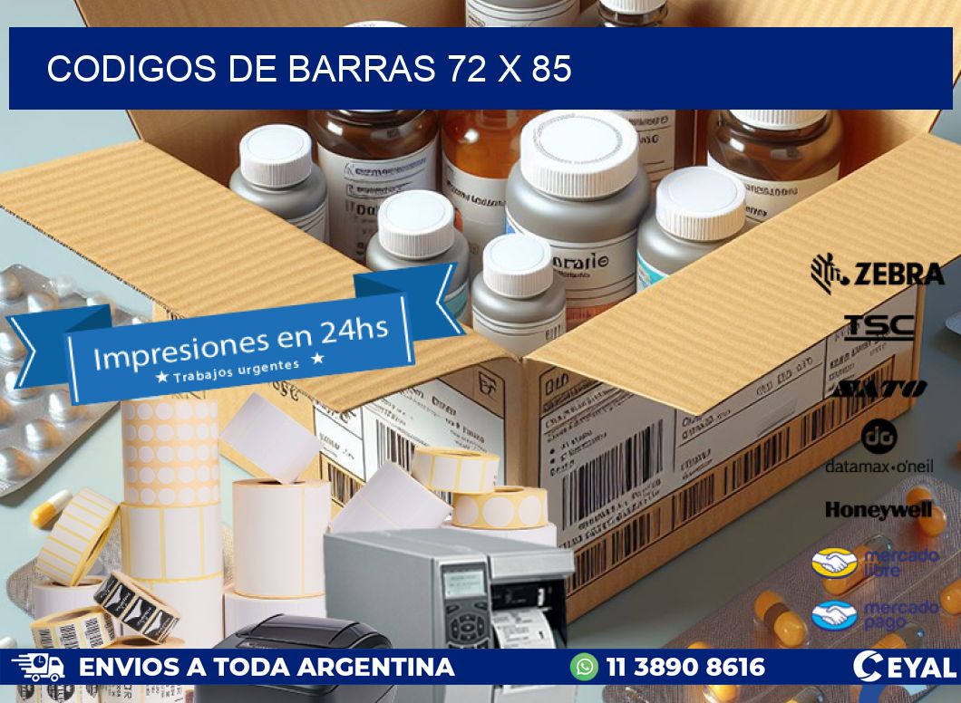 codigos de barras 72 x 85