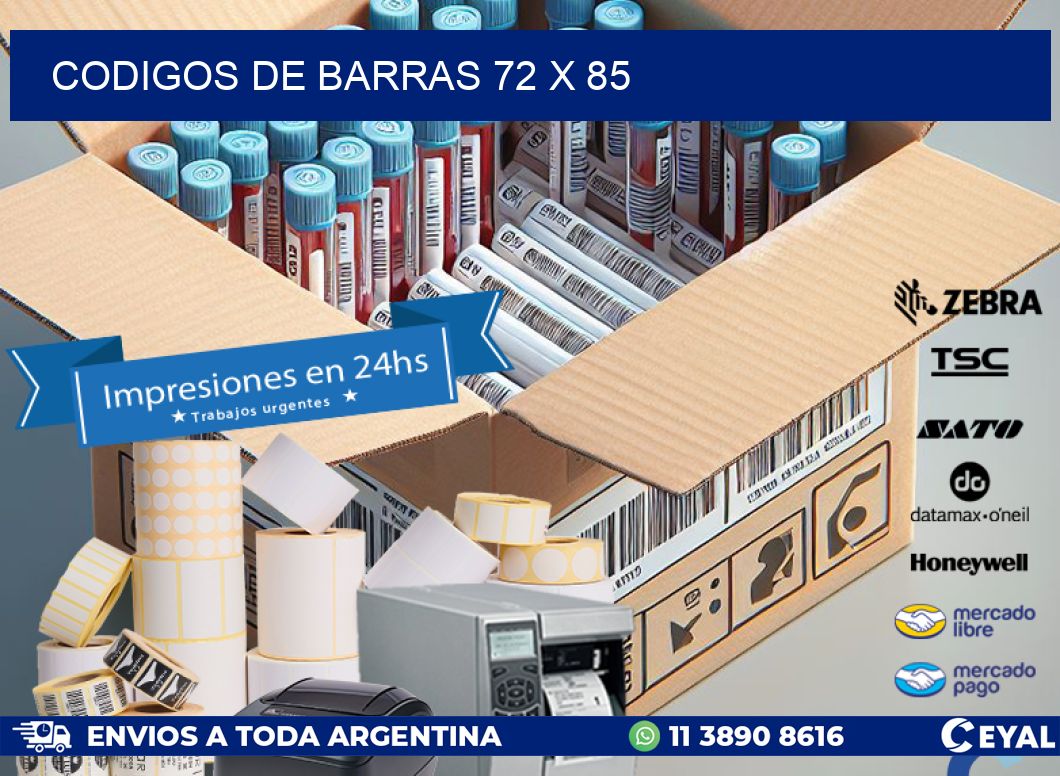 codigos de barras 72 x 85