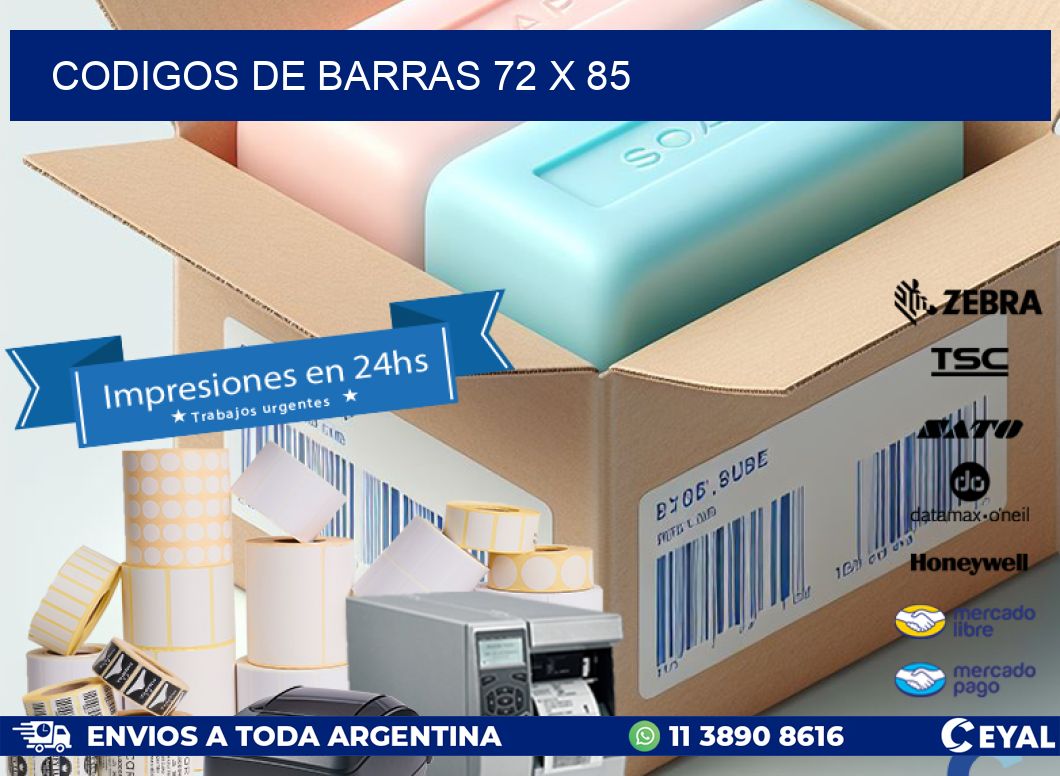 codigos de barras 72 x 85