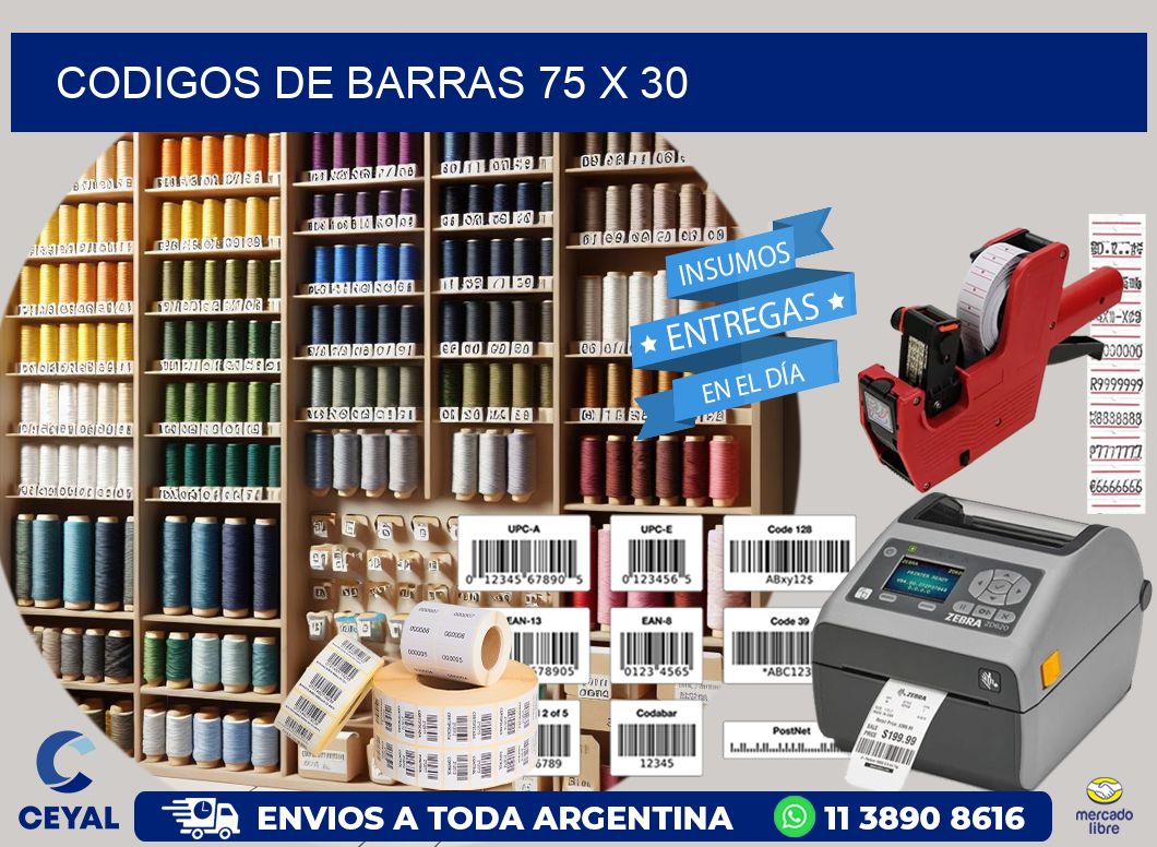 codigos de barras 75 x 30