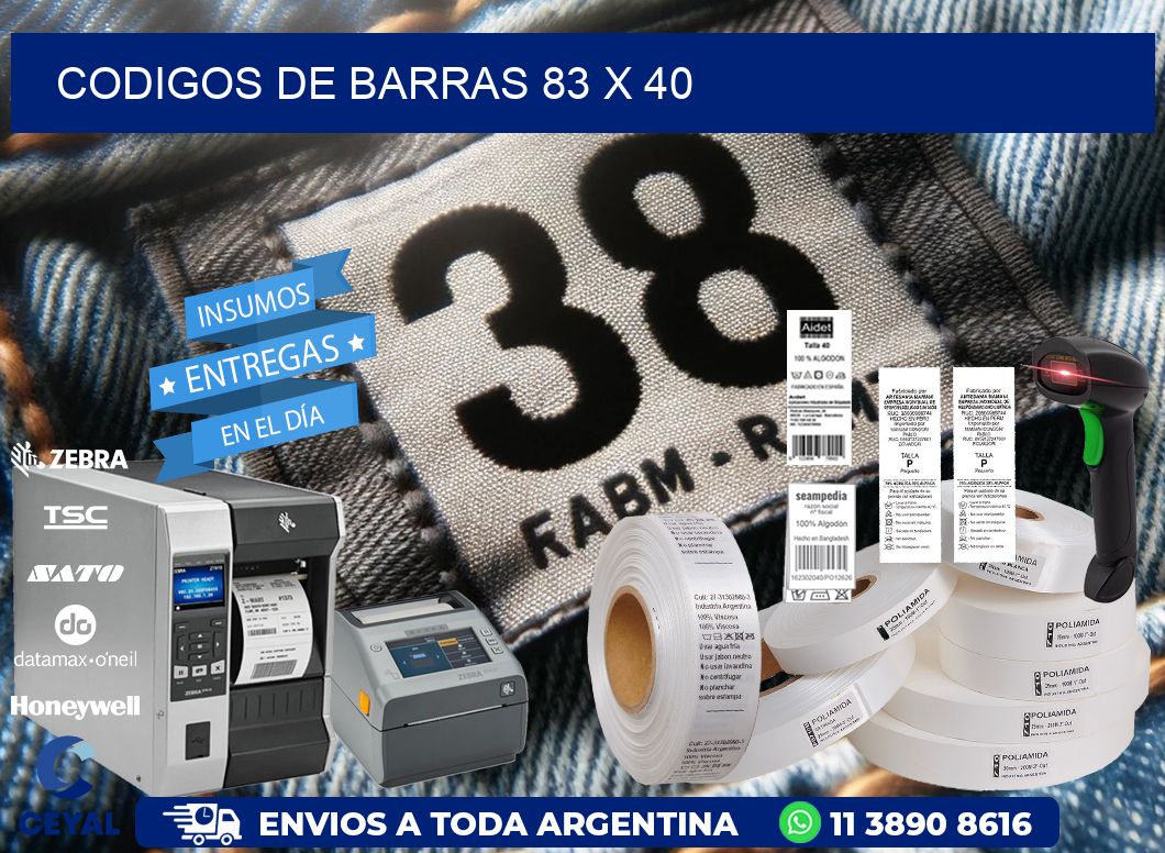 codigos de barras 83 x 40