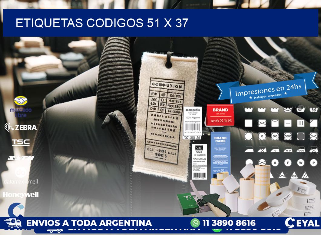 etiquetas codigos 51 x 37