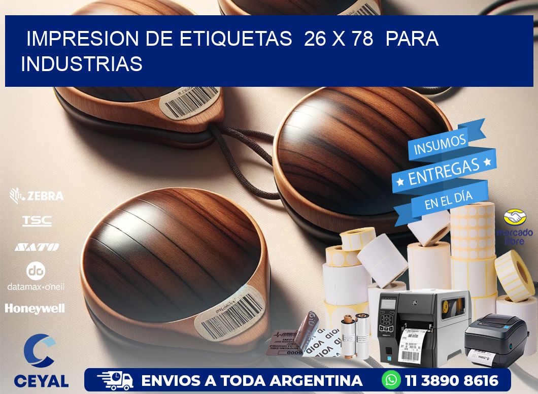 impresion de etiquetas  26 x 78  para industrias