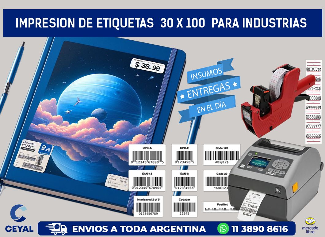 impresion de etiquetas  30 x 100  para industrias