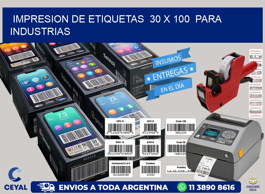 impresion de etiquetas  30 x 100  para industrias