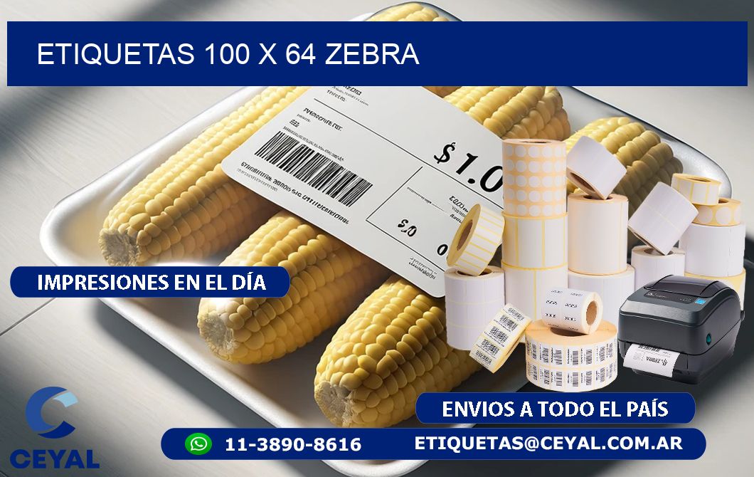 ETIQUETAS 100 x 64 ZEBRA