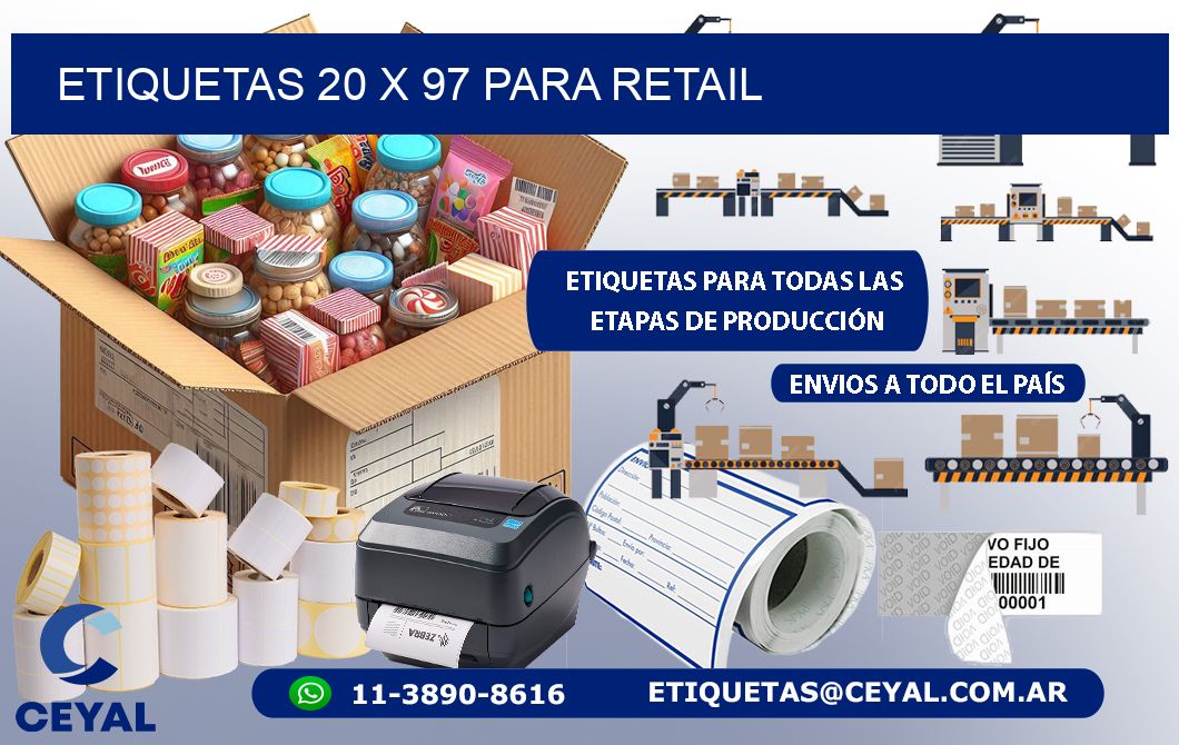 ETIQUETAS 20 x 97 PARA RETAIL