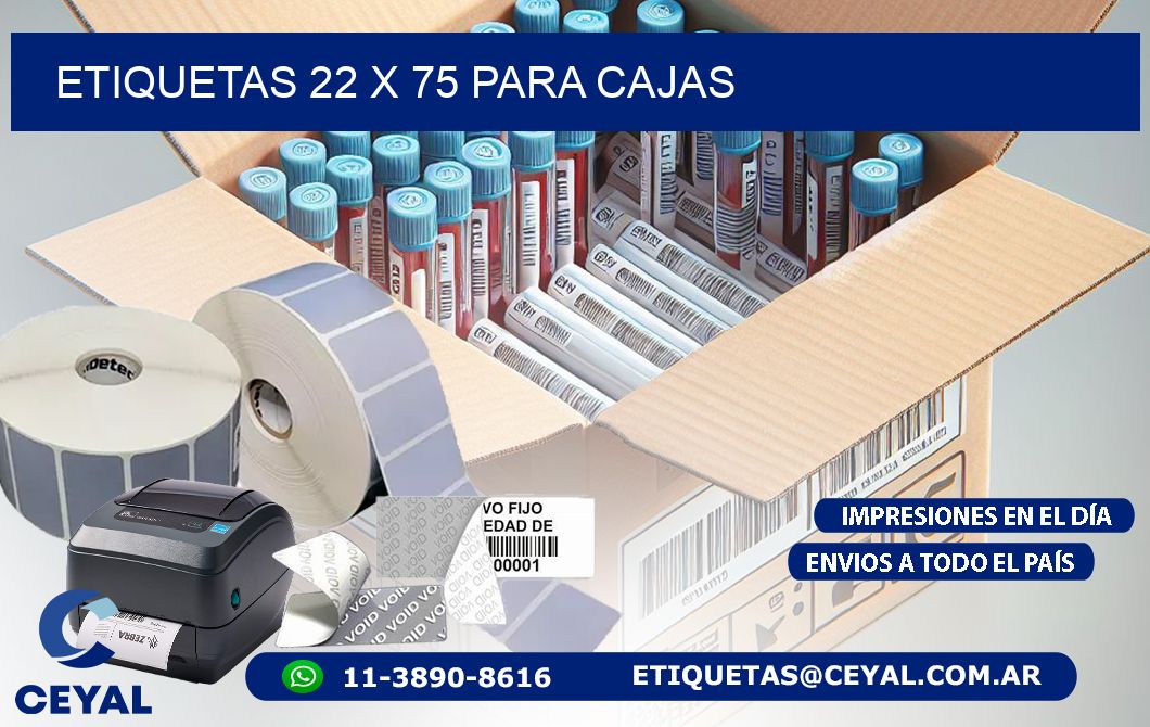 ETIQUETAS 22 x 75 PARA CAJAS