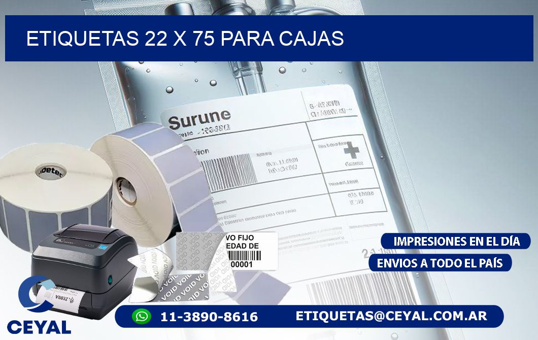 ETIQUETAS 22 x 75 PARA CAJAS