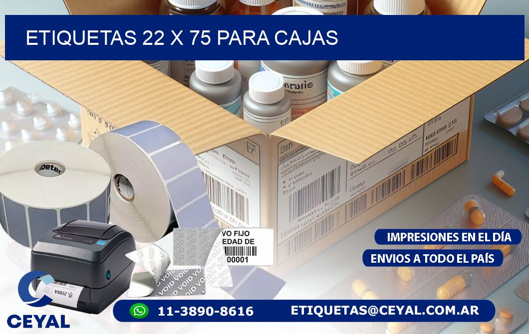 ETIQUETAS 22 x 75 PARA CAJAS