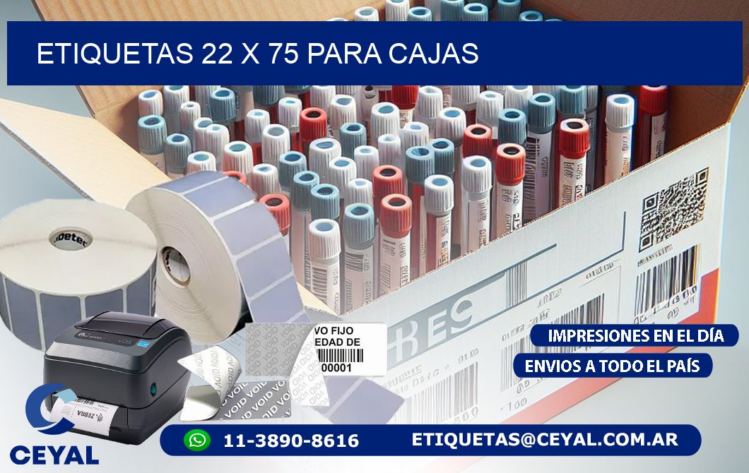 ETIQUETAS 22 x 75 PARA CAJAS