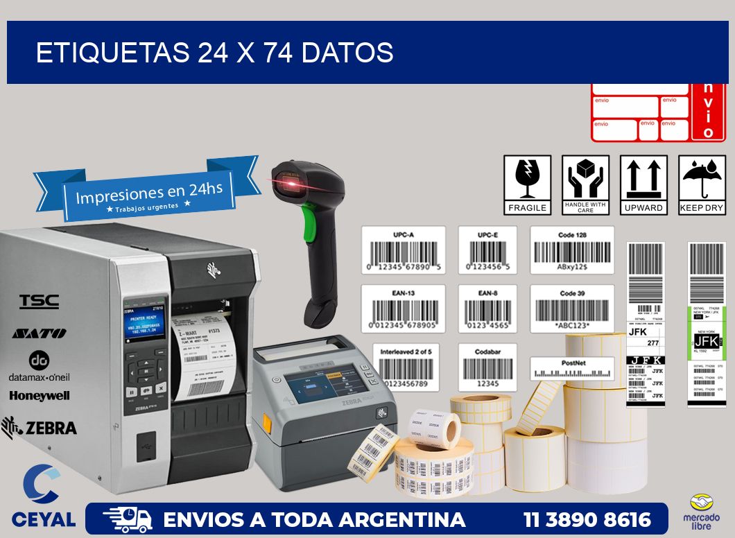 ETIQUETAS 24 x 74 DATOS
