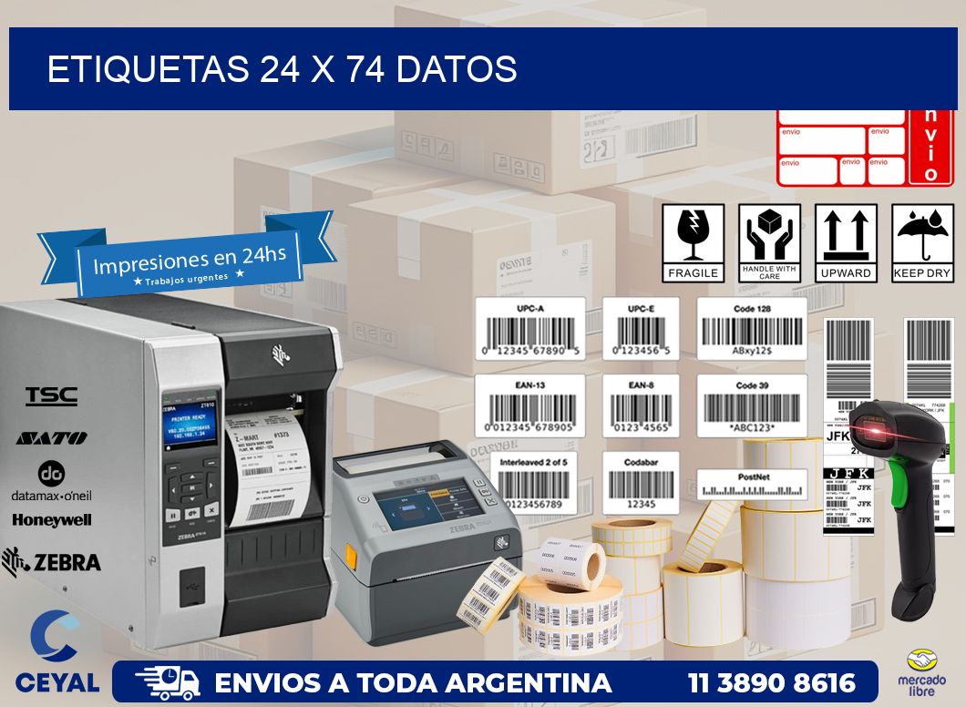 ETIQUETAS 24 x 74 DATOS