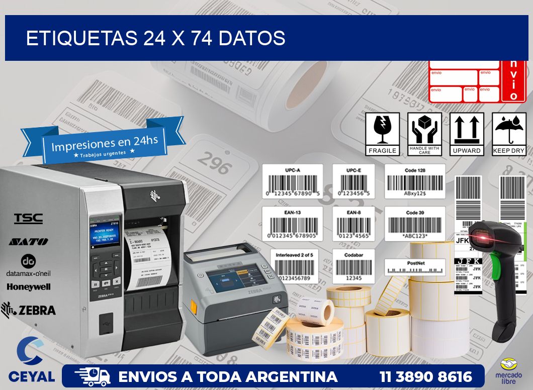 ETIQUETAS 24 x 74 DATOS