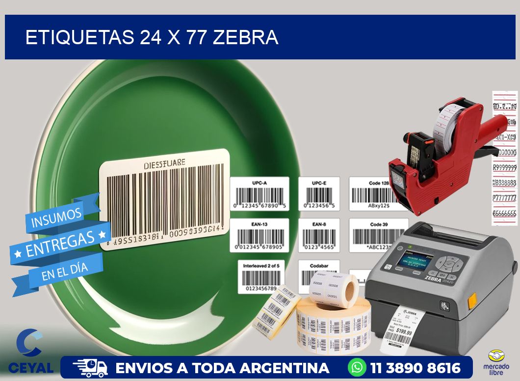 ETIQUETAS 24 x 77 ZEBRA