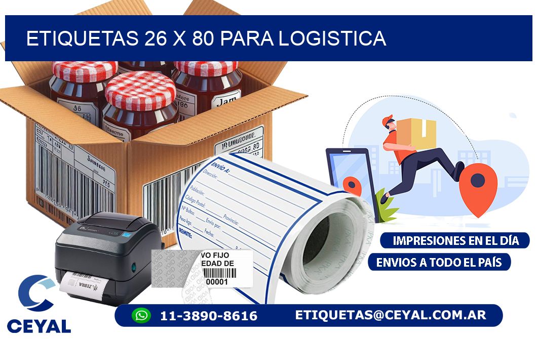 ETIQUETAS 26 x 80 PARA LOGISTICA