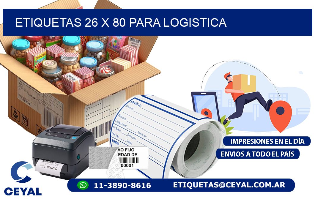 ETIQUETAS 26 x 80 PARA LOGISTICA