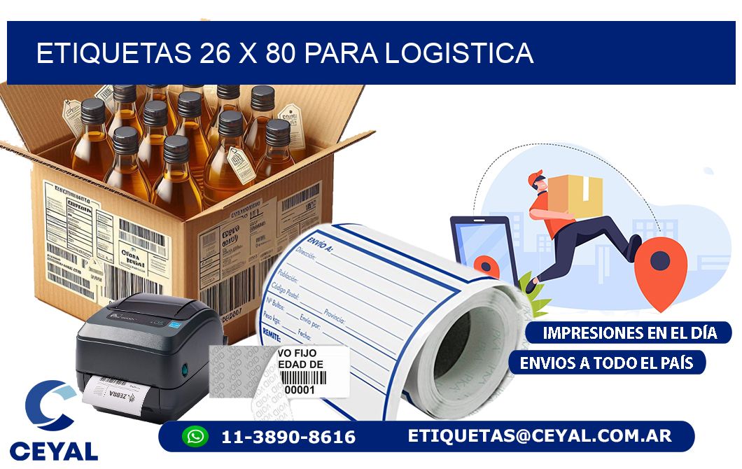 ETIQUETAS 26 x 80 PARA LOGISTICA