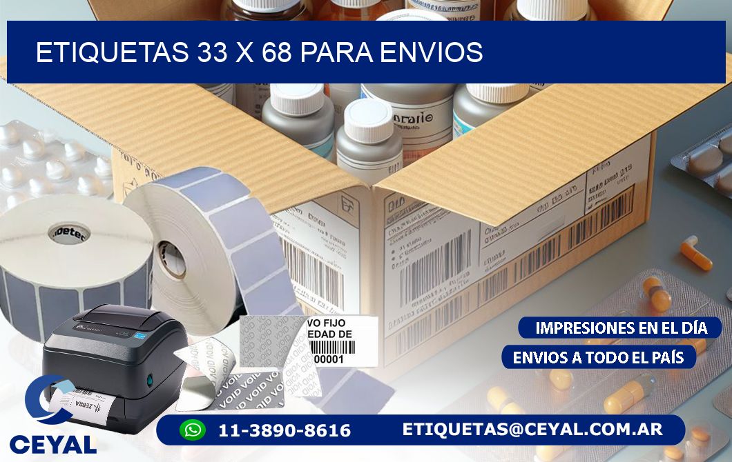 ETIQUETAS 33 x 68 PARA ENVIOS