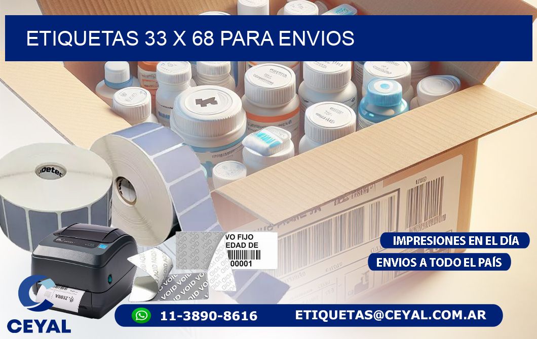 ETIQUETAS 33 x 68 PARA ENVIOS