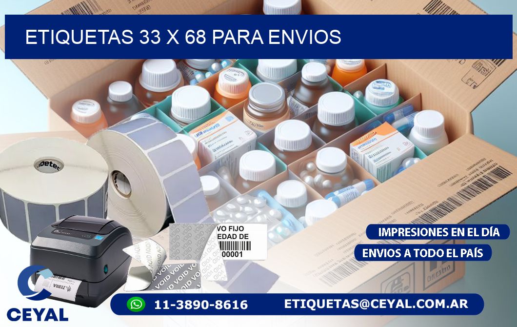 ETIQUETAS 33 x 68 PARA ENVIOS