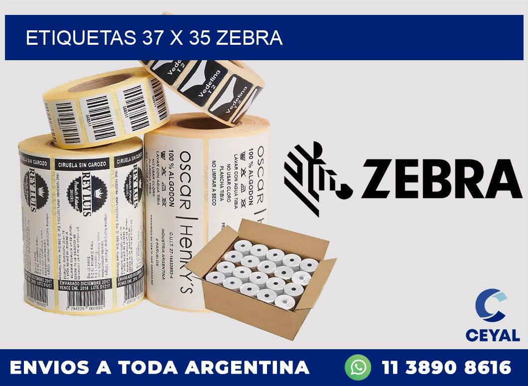 ETIQUETAS 37 x 35 ZEBRA