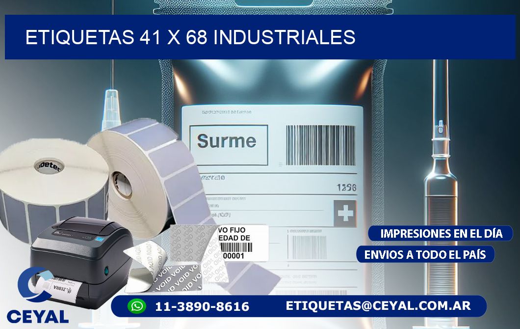 ETIQUETAS 41 x 68 INDUSTRIALES