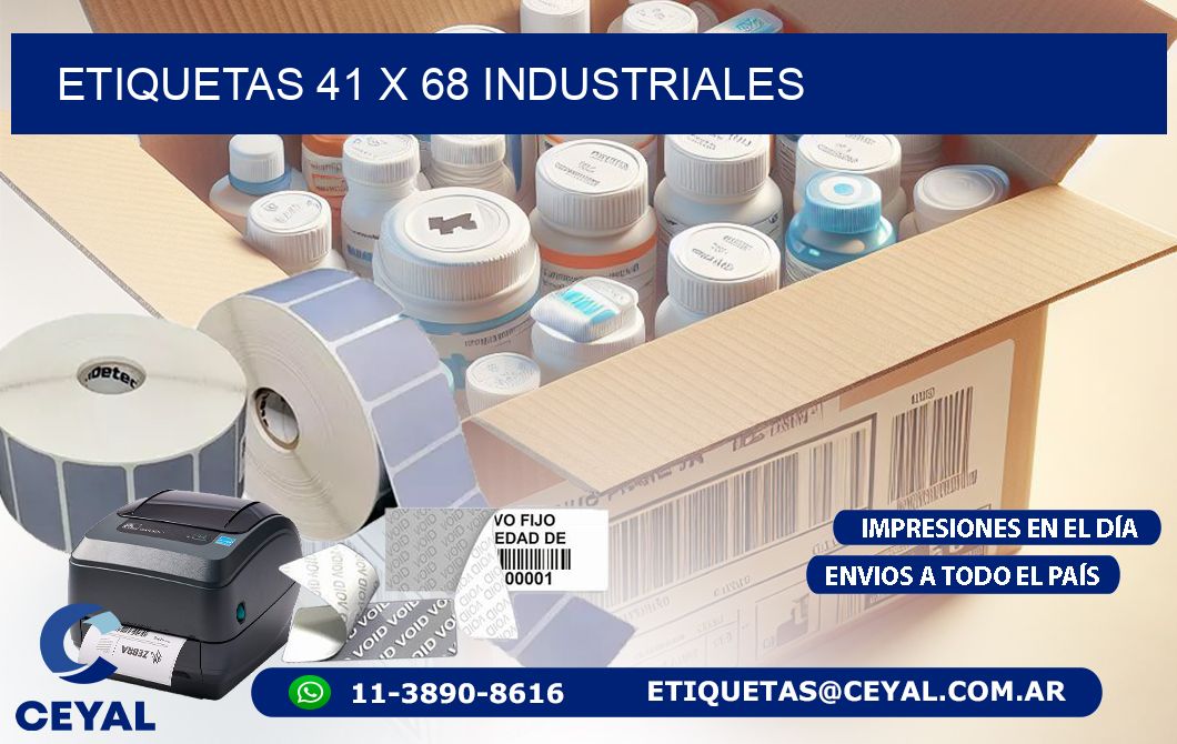 ETIQUETAS 41 x 68 INDUSTRIALES