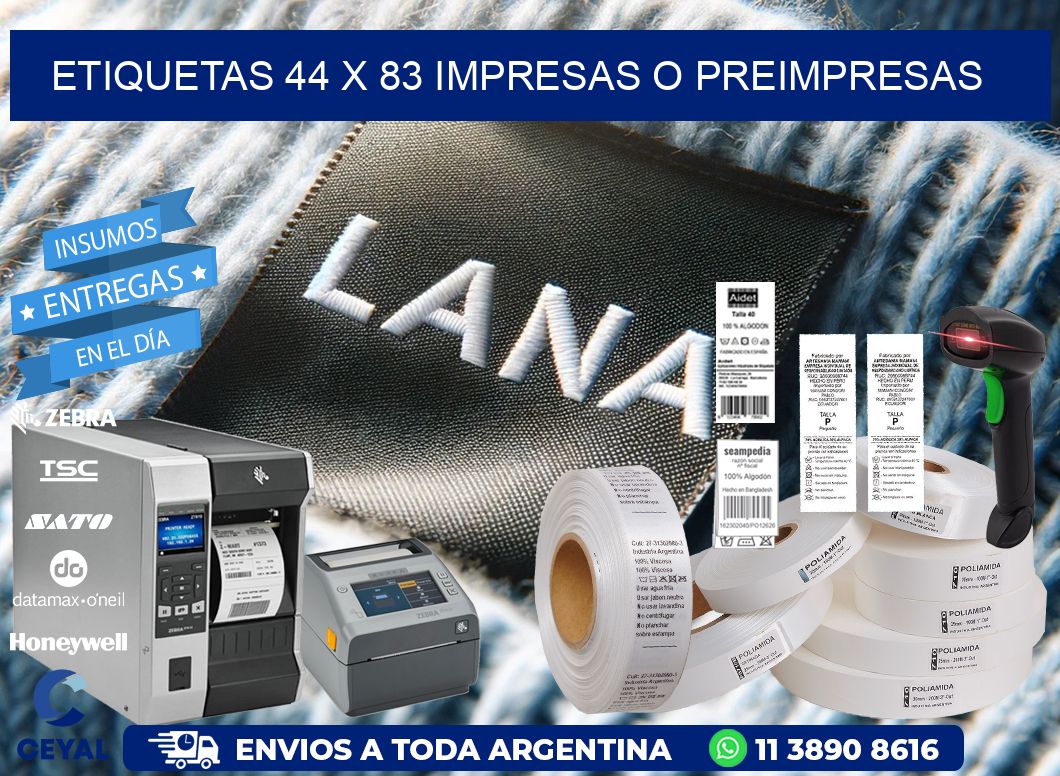 ETIQUETAS 44 x 83 IMPRESAS O PREIMPRESAS