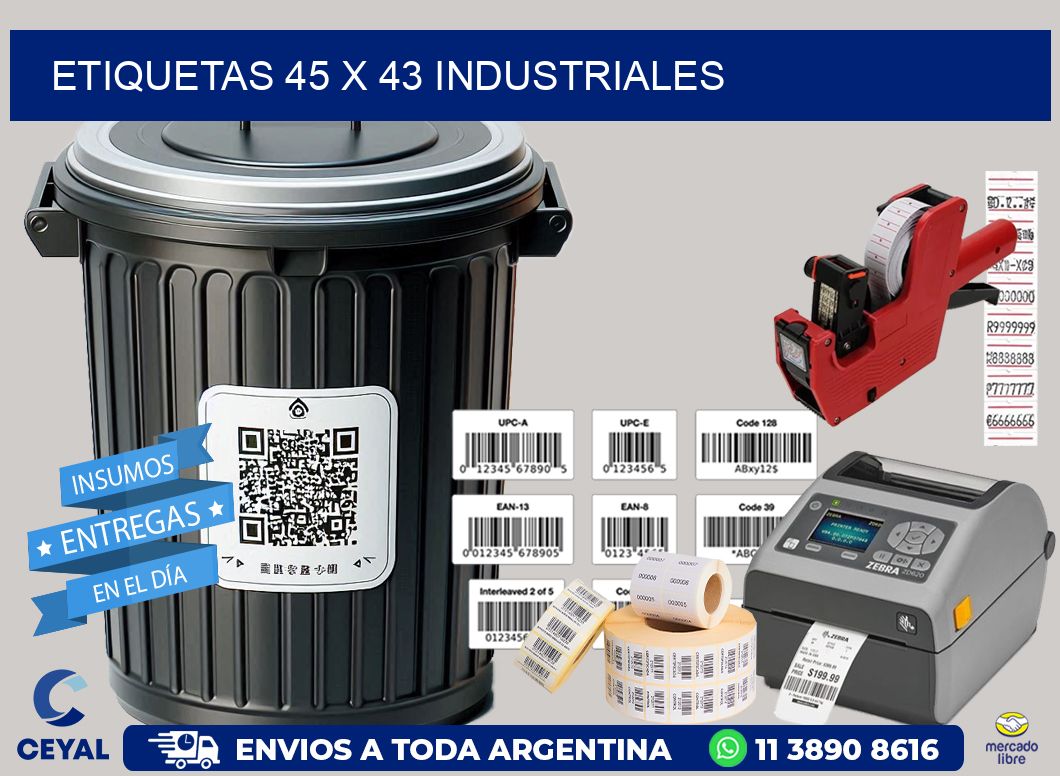 ETIQUETAS 45 x 43 INDUSTRIALES